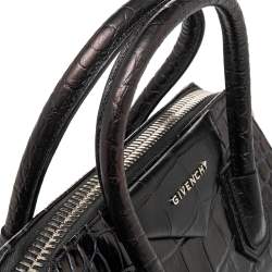 Pre Owned حقيبة ساتشل جيفنشي أنتيغونا جلد نقشة التمساح سوداء