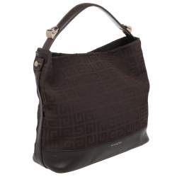 Pre Owned Givenchy Brown Monogram Canvas And Leather Hobo
