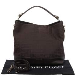 Pre Owned Givenchy Brown Monogram Canvas And Leather Hobo