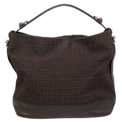 Pre Owned Givenchy Brown Monogram Canvas And Leather Hobo