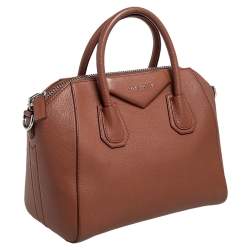 Pre Owned Givenchy Brown Leather Small Antigona Satchel