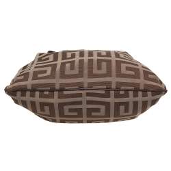 Pre Owned Givenchy Brown/Beige Signature Canvas And Leather Hobo