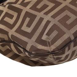 Pre Owned Givenchy Brown/Beige Signature Canvas And Leather Hobo