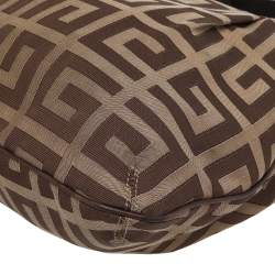 Pre Owned Givenchy Brown/Beige Signature Canvas And Leather Hobo