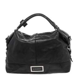 Pre Owned Givenchy Black Leather Zip Shoulder Bag