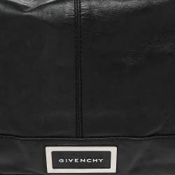 Pre Owned Givenchy Black Leather Zip Shoulder Bag