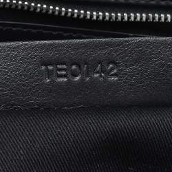 Pre Owned Givenchy Black/Olive Green Leather Double Zip Clutch