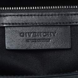 Pre Owned Givenchy Black/Olive Green Leather Double Zip Clutch