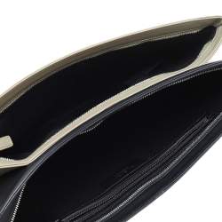 Pre Owned Givenchy Black/Olive Green Leather Double Zip Clutch