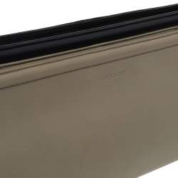 Pre Owned Givenchy Black/Olive Green Leather Double Zip Clutch