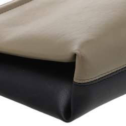 Pre Owned Givenchy Black/Olive Green Leather Double Zip Clutch