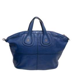 Pre Owned Givenchy Blue Leather Nightingale Tote