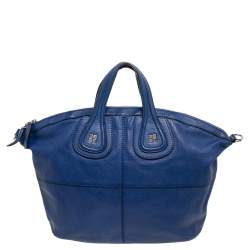Pre Owned Givenchy Blue Leather Nightingale Tote