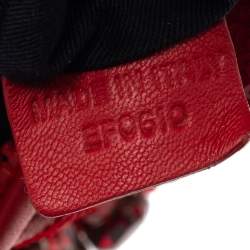 Pre Owned حقيبة جيفنشي يد علوية مزخرف كريستال ترتر أحمر