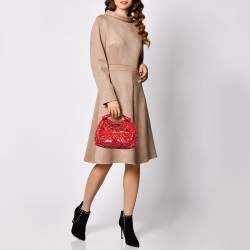 Pre Owned حقيبة جيفنشي يد علوية مزخرف كريستال ترتر أحمر