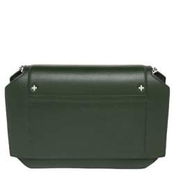 Pre Owned حقيبة كروس جيفنشي جلد خضراء بقلاب قصة 