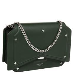 Pre Owned حقيبة كروس جيفنشي جلد خضراء بقلاب قصة 