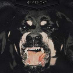 مملوكة مسبقًا Givenchy Black Coated Canvas Rottweiler Face Clutch