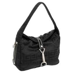 Pre Owned Givenchy Black Monogram Nylon Hobo