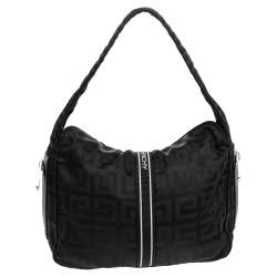 Pre Owned Givenchy Black Monogram Nylon Hobo