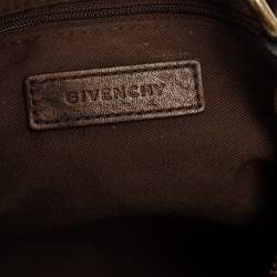 Pre Owned Givenchy Brown Monogram Canvas and Leather Logo Plaque Hobo