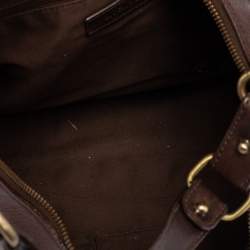 Pre Owned Givenchy Brown Monogram Canvas and Leather Logo Plaque Hobo