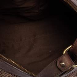 Pre Owned Givenchy Brown Monogram Canvas and Leather Logo Plaque Hobo