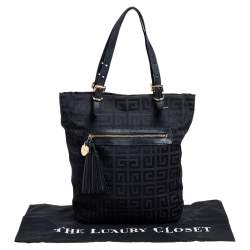 Pre Owned Givenchy Black Signature Canvas Small Vertical Tassel Tote