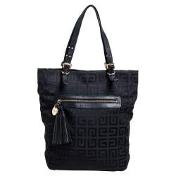 Pre Owned Givenchy Black Signature Canvas Small Vertical Tassel Tote