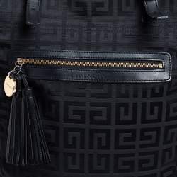 Pre Owned Givenchy Black Signature Canvas Small Vertical Tassel Tote