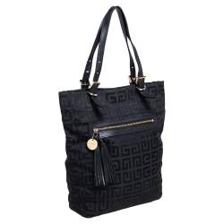 Pre Owned Givenchy Black Signature Canvas Small Vertical Tassel Tote
