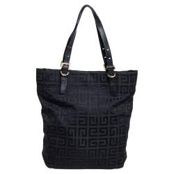 Pre Owned Givenchy Black Signature Canvas Small Vertical Tassel Tote