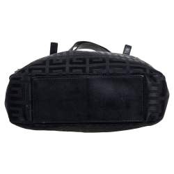 Pre Owned Givenchy Black Signature Canvas Small Vertical Tassel Tote