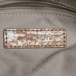 Pre Owned Givenchy Gold/Beige Pebbled Leather Hobo
