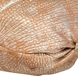 Pre Owned Givenchy Gold/Beige Pebbled Leather Hobo