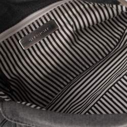 Pre Owned Givenchy Grey/Black Denim and Croc Embossed Leather Hobo
