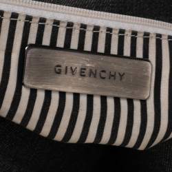 Pre Owned Givenchy Grey/Black Denim and Croc Embossed Leather Hobo