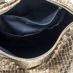 Pre Owned Givenchy Metallic Gold Croc Embossed Leather Large Pandora Shoulder Bag
