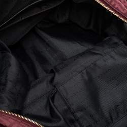 Pre Owned Givenchy Burgundy Monogram Canvas And Leather Zip Tote