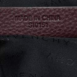 Pre Owned Givenchy Burgundy Monogram Canvas And Leather Zip Tote