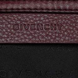 Pre Owned Givenchy Burgundy Monogram Canvas And Leather Zip Tote