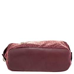 Pre Owned Givenchy Burgundy Monogram Canvas And Leather Zip Tote