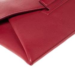 Pre Owned Givenchy Red Leather Antigona Envelope Clutch