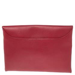 Pre Owned Givenchy Red Leather Antigona Envelope Clutch