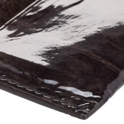 Pre Owned Givenchy Brown Patent Leather Card Holder