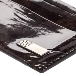 Pre Owned Givenchy Brown Patent Leather Card Holder