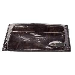 Pre Owned Givenchy Brown Patent Leather Card Holder