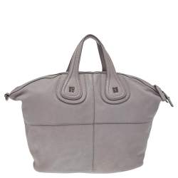 Pre Owned Givenchy Grey Leather Medium Nightingale Satchel