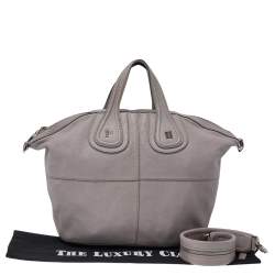 Pre Owned Givenchy Grey Leather Medium Nightingale Satchel