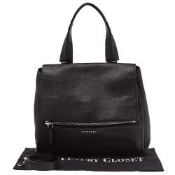 Pre Owned حقيبة جيفنشي باندورا بيور جلد أسود متوسطة بيد علوية